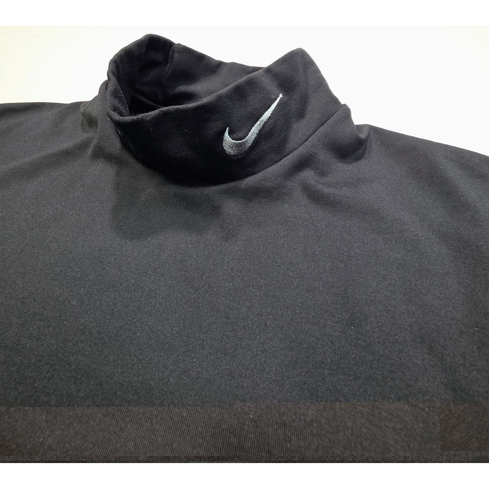 Nike Pro Combat Shirt Mens Large Black Dri-FIT Mock Neck Long Sleeve Base Layer
